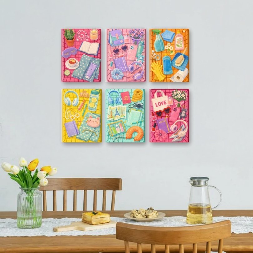 6 Mini Paintings | Kleurrijke Essentials Set