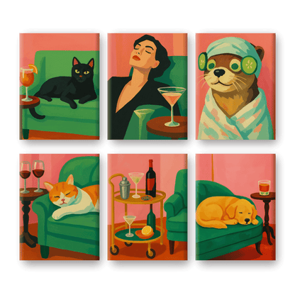 6 Mini Paintings | Cozy Vibes Set