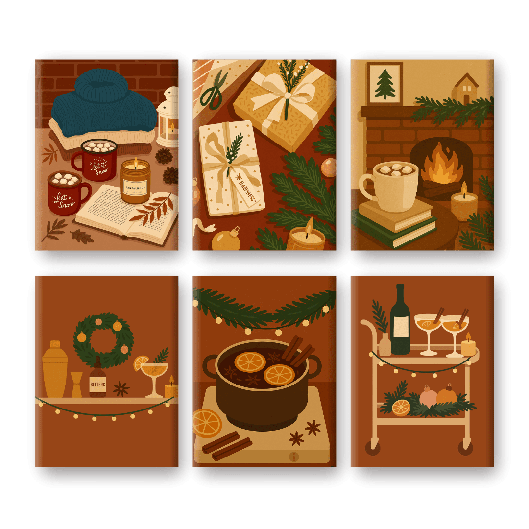 6 Mini Paintings | Gezellige Winter Set