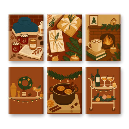 6 Mini Paintings | Gezellige Winter Set