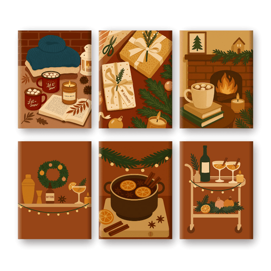 6 Mini Paintings | Gezellige Winter Set