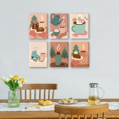 6 Mini Paintings | Cozy Winter Set