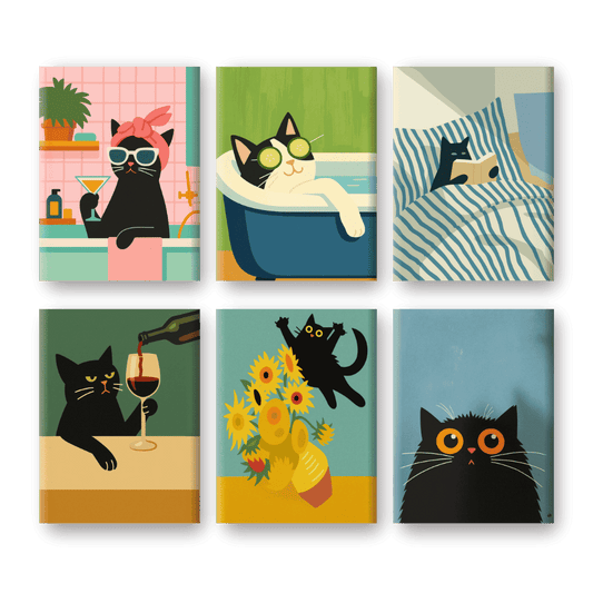 6 Mini Paintings | Gekke Kat Set