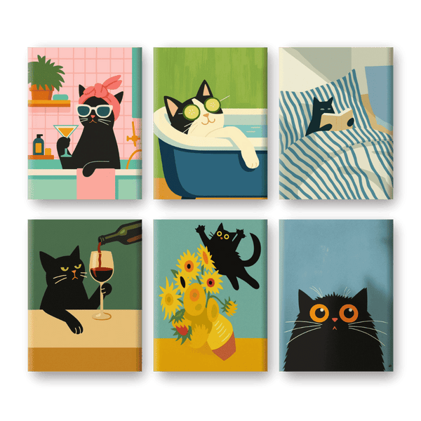 6 Mini Paintings | Gekke Kat Set