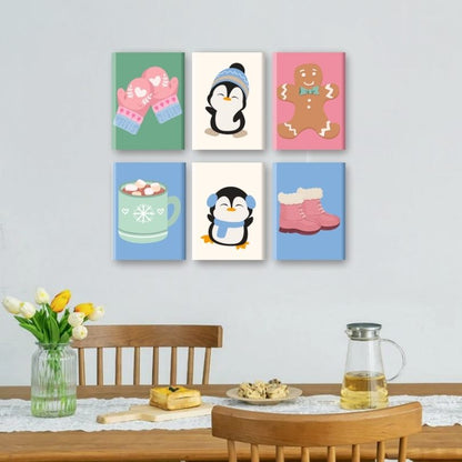 6 Mini Paintings | Schattige Winter Set