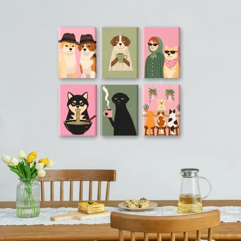 6 Mini Paintings | Honden Leven Set