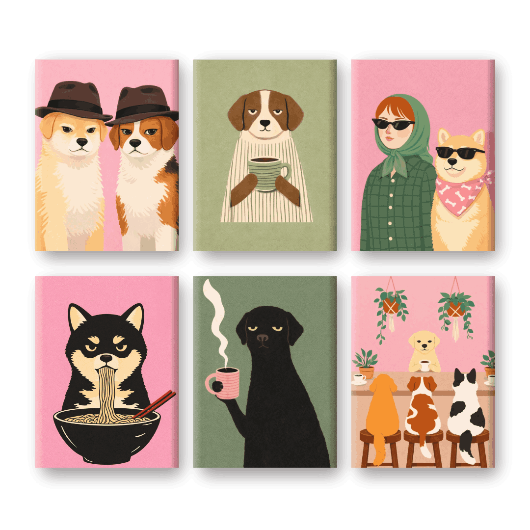 6 Mini Paintings | Honden Leven Set- Schilderen op nummers