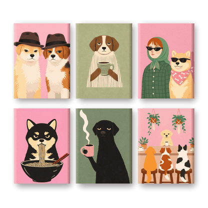 6 Mini Paintings | Honden Leven Set- Schilderen op nummers