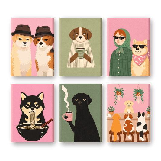 6 Mini Paintings | Honden Leven Set- Schilderen op nummers