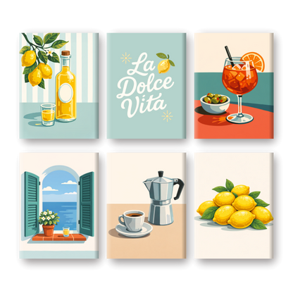 6 Mini Paintings | Dolce Vita Set- Schilderen op nummers