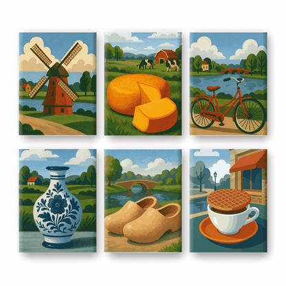 6 Mini Paintings | Nederlandse Landschappen Set- Schilderen op nummers