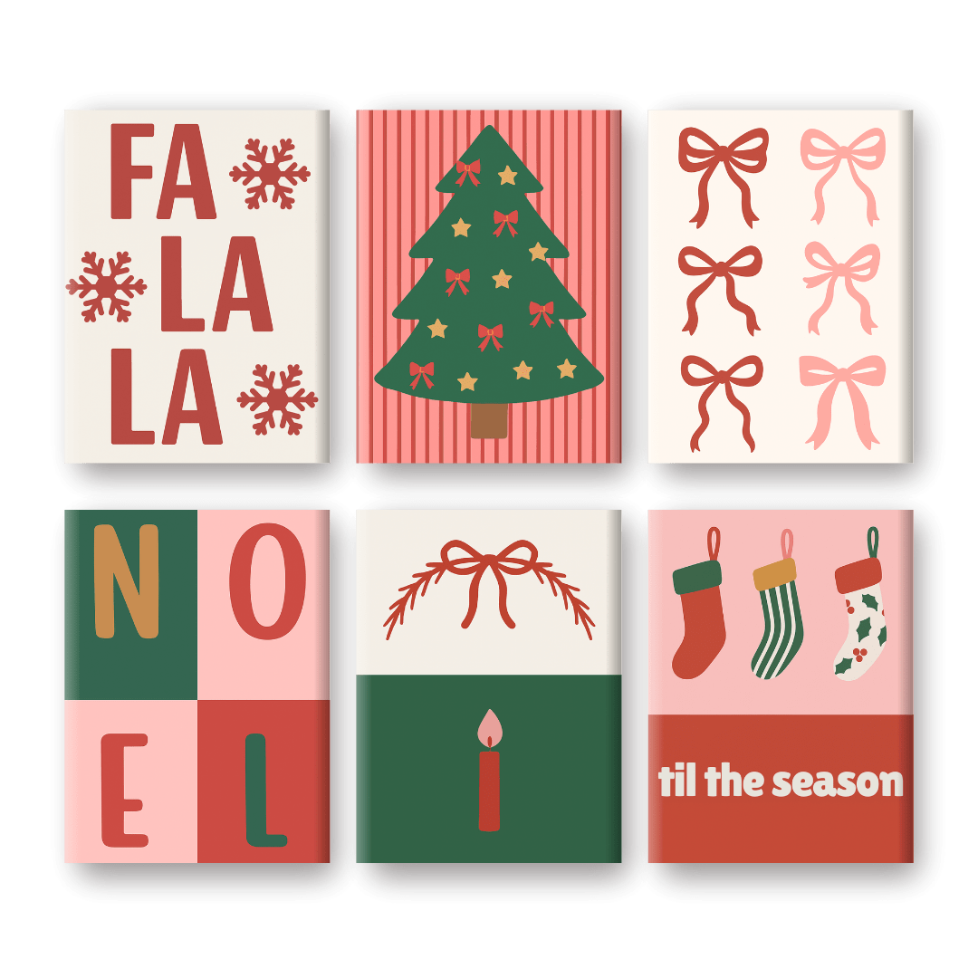 6 Mini Paintings | Fa La La Kerst Set