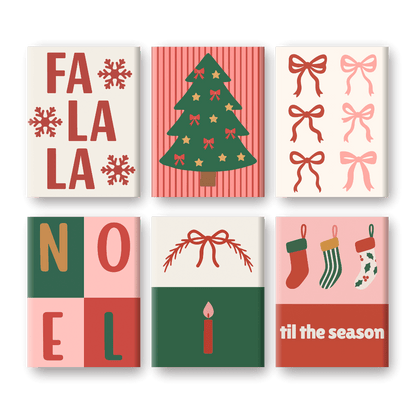 6 Mini Paintings | Fa La La Kerst Set