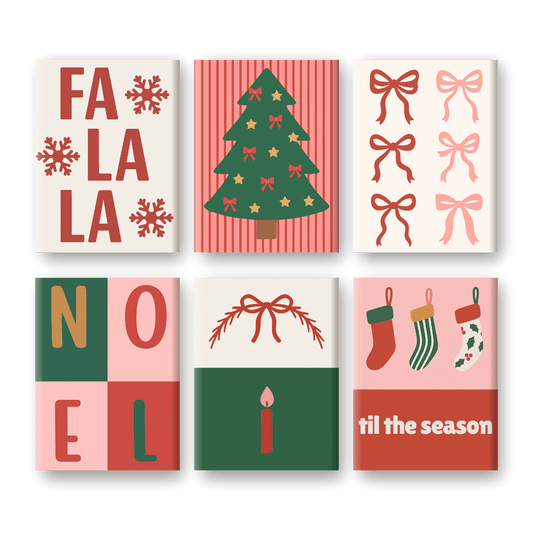 6 Mini Paintings | Fa La La Kerst Set