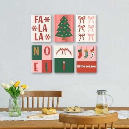 6 Mini Paintings | Fa La La Kerst Set