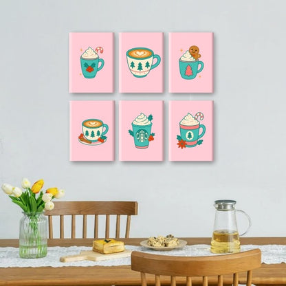 6 Mini Paintings | Feestelijke Mokken Set