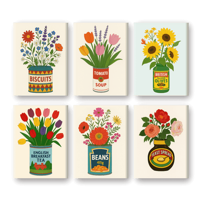 6 Mini Paintings | Bloemen in Blik Set