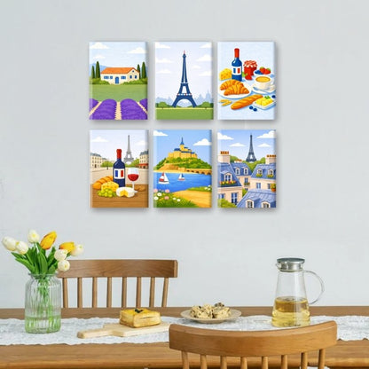 6 Mini Paintings | Frankrijk Set
