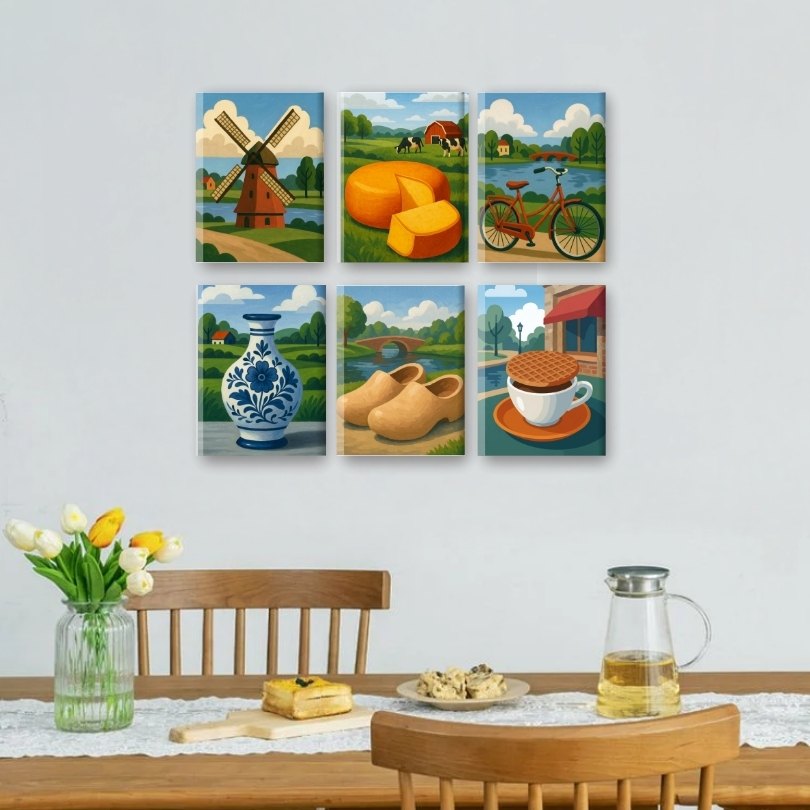 6 Mini Paintings | Nederlandse Landschappen Set