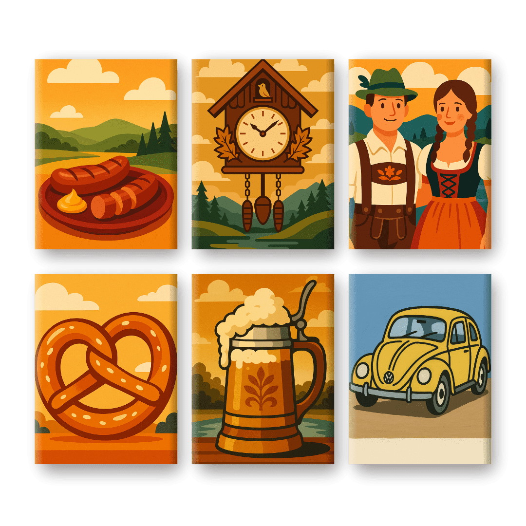 6 Mini Paintings | Duitse Tradities Set