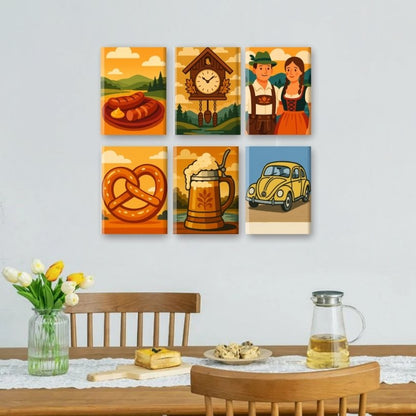 6 Mini Paintings | Duitse Tradities Set