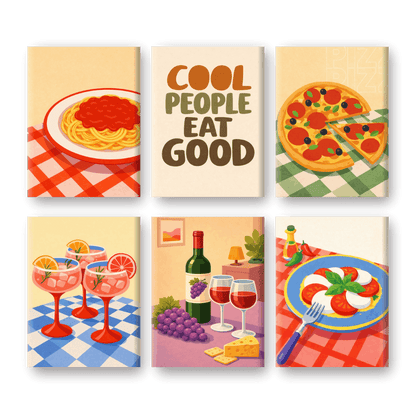 6 Mini Paintings | Goed Eten Set- Schilderen op nummers