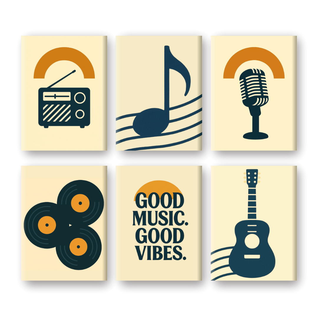 6 Mini Paintings | Goede Muziek Set- Schilderen op nummers