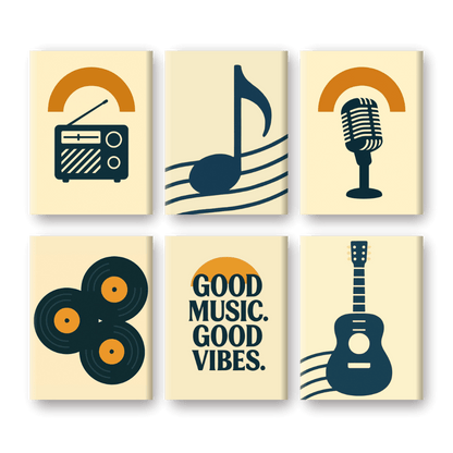 6 Mini Paintings | Goede Muziek Set- Schilderen op nummers