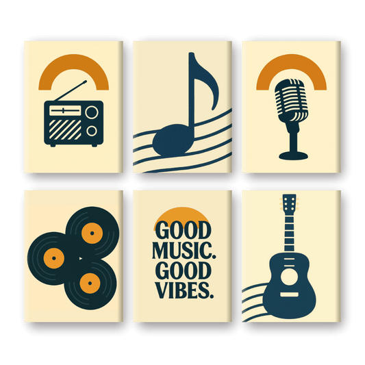 6 Mini Paintings | Goede Muziek Set- Schilderen op nummers