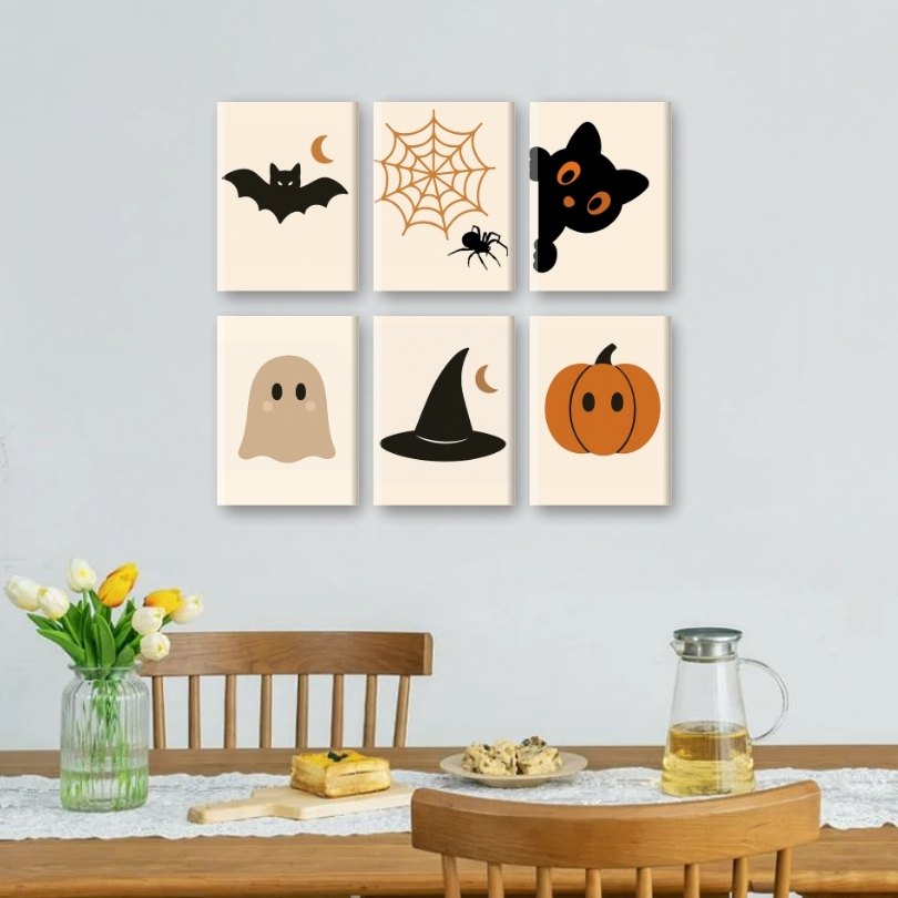 6 Mini Paintings | Halloween set