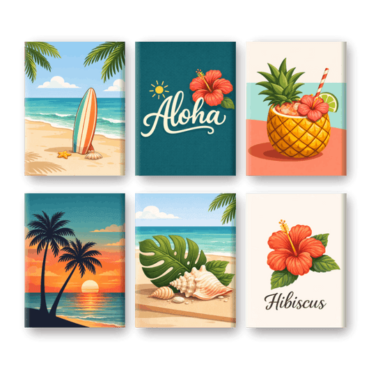 6 Mini Paintings | Hawaiiaanse Aloha Set- Schilderen op nummers