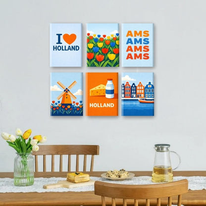 6 Mini Paintings | I Love Holland Set