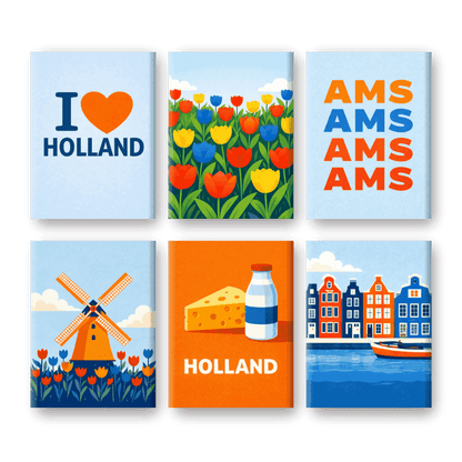 6 Mini Paintings | I Love Holland Set- Schilderen op nummers