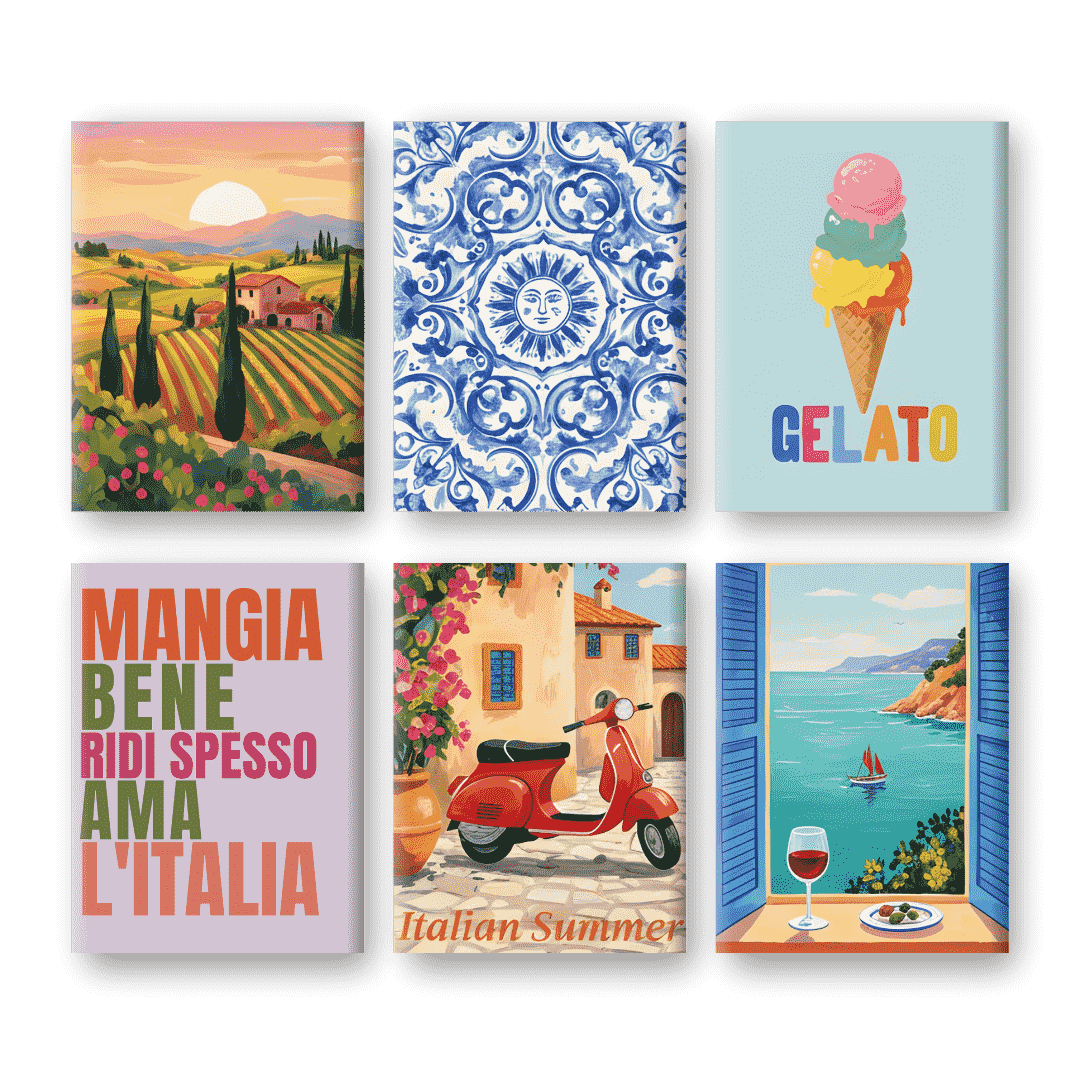 6 Mini Paintings | Italiaanse Lifestyle Set- Schilderen op nummers