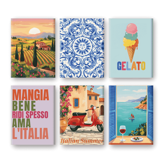 6 Mini Paintings | Italiaanse Lifestyle Set- Schilderen op nummers