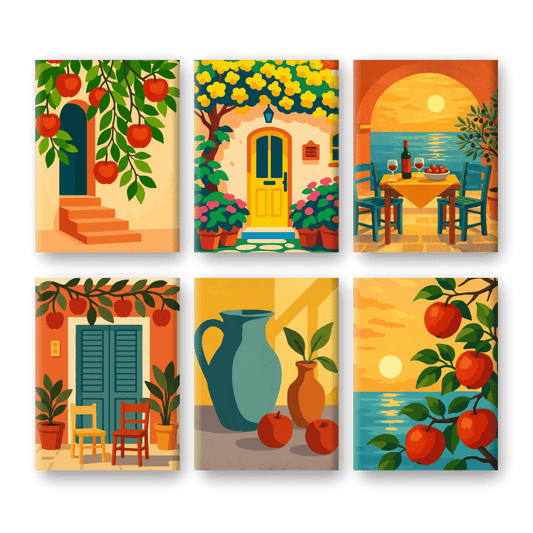 6 Mini Paintings | Italiaanse Momenten Set- Schilderen op nummers