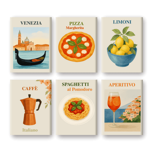 6 Mini Paintings | Italiaanse zomer set