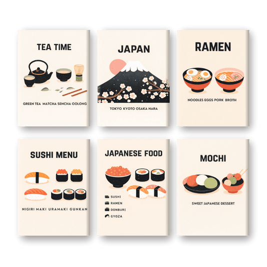 6 Mini Paintings | Japanse Diner Set- Schilderen op nummers
