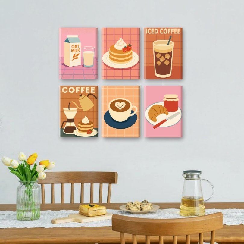 6 Mini Paintings | Ochtend Ontbijt Set