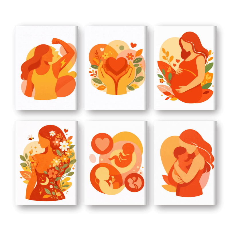 6 Mini Paintings | Moederschap Set- Schilderen op nummers