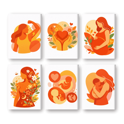 6 Mini Paintings | Moederschap Set- Schilderen op nummers