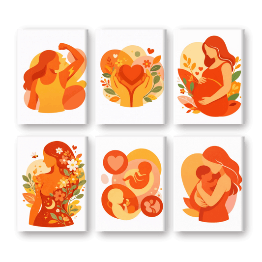6 Mini Paintings | Moederschap Set- Schilderen op nummers