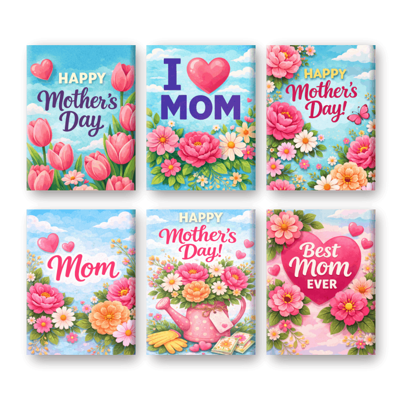 6 Mini Paintings | Moederdag Set- Schilderen op nummers