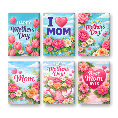 6 Mini Paintings | Moederdag Set- Schilderen op nummers