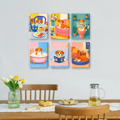 6 Mini Paintings | Puppy Routine Set