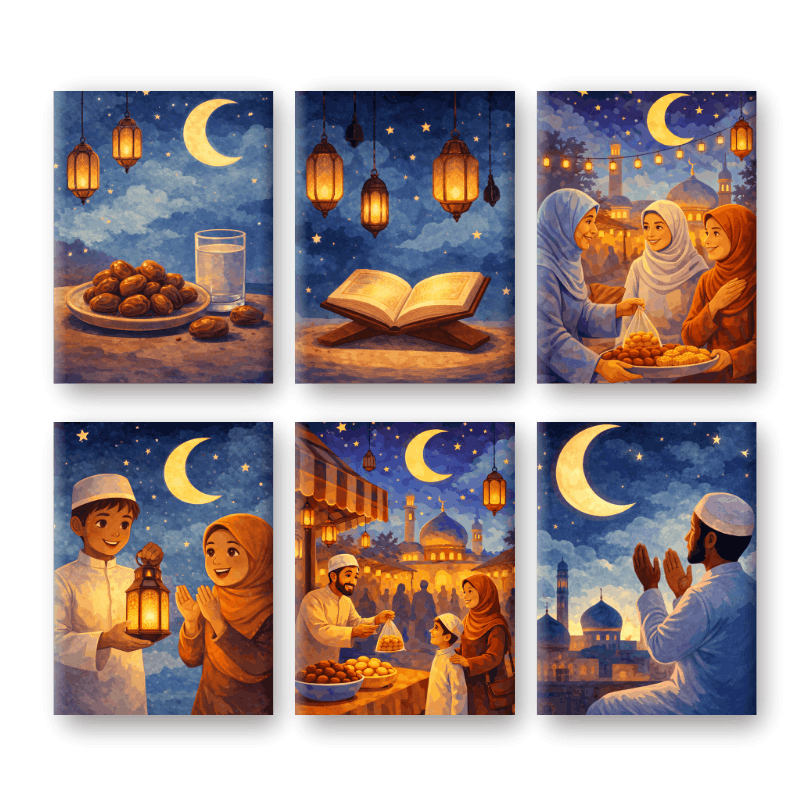 6 Mini Paintings | Ramadan Avonden Set