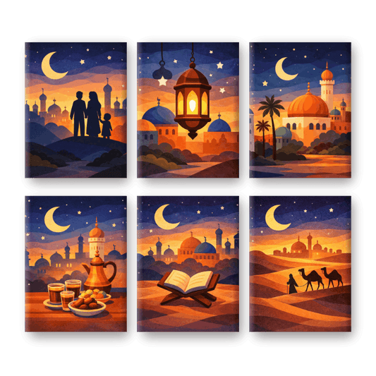 6 Mini Paintings | Ramadan Nacht Set