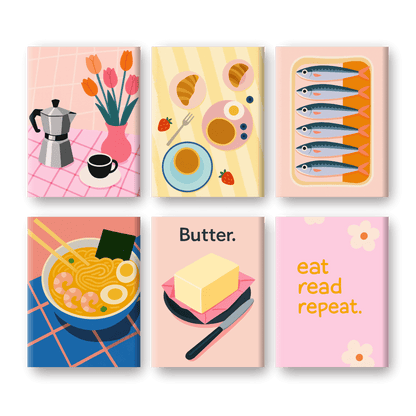 6 Mini Paintings | Retro Brunch Set