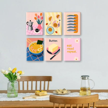 6 Mini Paintings | Retro Brunch Set