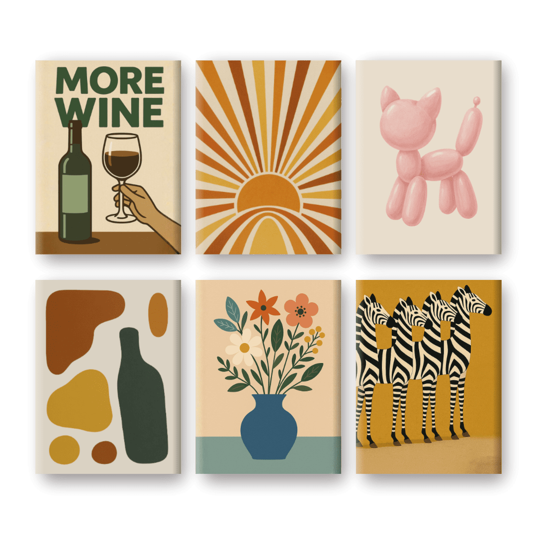 6 Mini Paintings | Retro Charme Set
